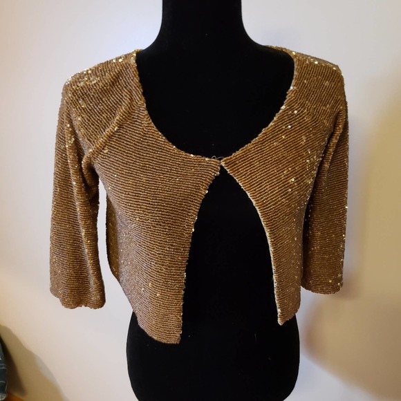 Hoss Utopia Jackets & Blazers - LKNW Hoss Intropia unique gold sequin jacket 36